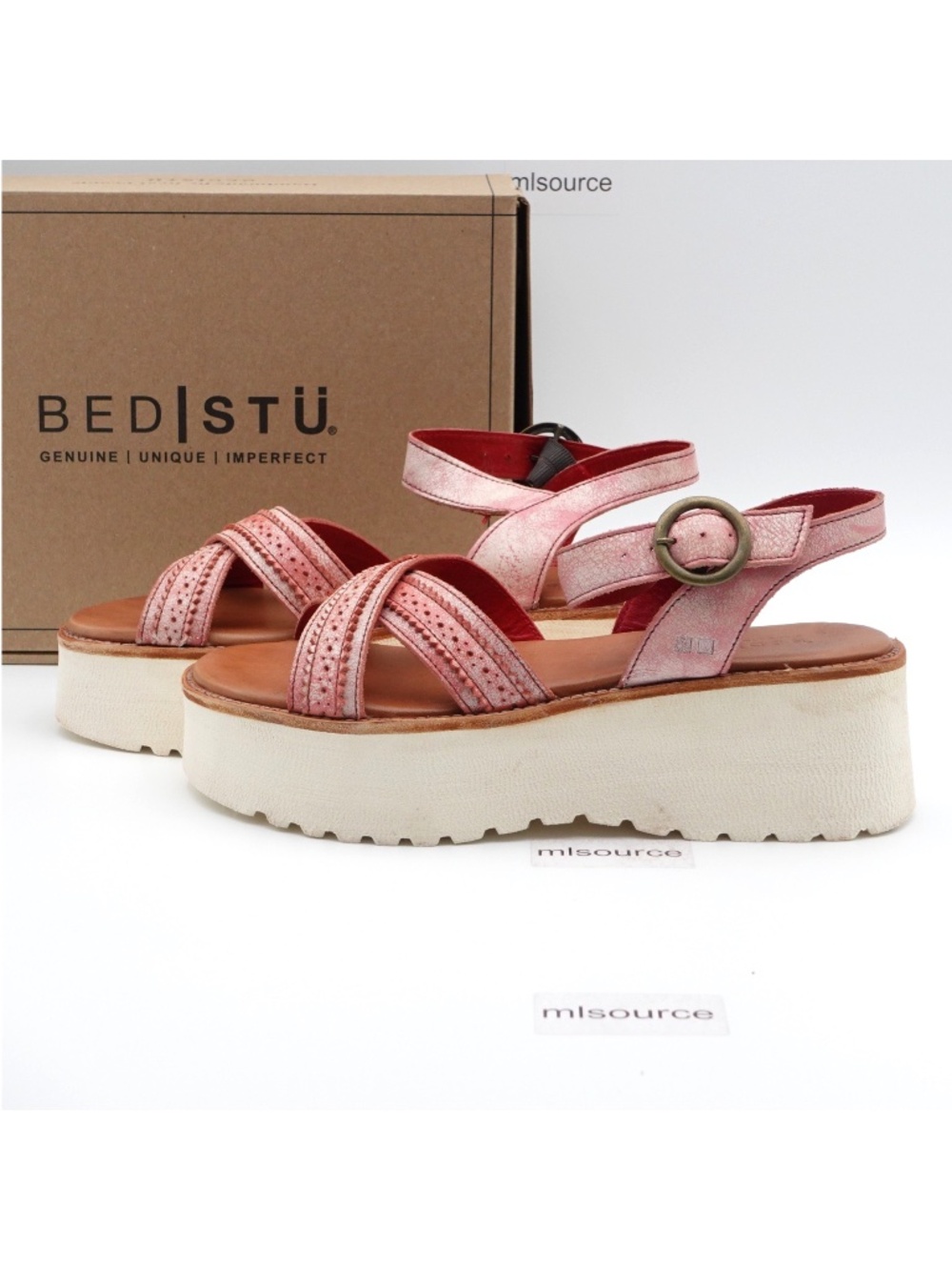 NEW Women's BED/STU Lift Leather Platform Sandals F373235-BLNTDL Blossom